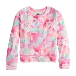 Girls 7-16 SO Cozy Velour Pullover Crewneck in Regular & Plus Size