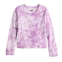 Girls 7-16 SO Cozy Velour Pullover Crewneck in Regular & Plus Size -Sleep On It Sales Shop 5748183 Purple Cloud