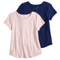 Girls 4-20 & Plus Size SO® 2-pk. Favorite V-Neck Tees -Sleep On It Sales Shop 5796169 Navy Pink