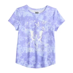 Girls 6-20 SO® Graphic Tee in Regular & Plus Size -Sleep On It Sales Shop 5817878 Butterfly