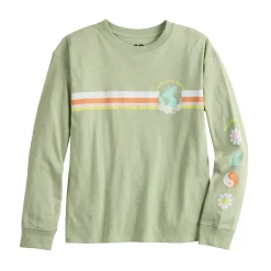Girls 6-20 SO® Print Oversized Tee in Regular & Plus -Sleep On It Sales Shop 5818193 Green World