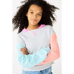 Girls 6-20 SO® Drop Shoulder Colorblock Hoodie in Regular & Plus 6 Girls 6-20 SO® Drop Shoulder Colorblock Hoodie in Regular & Plus -Sleep On It Sales Shop 5819221 ALT8