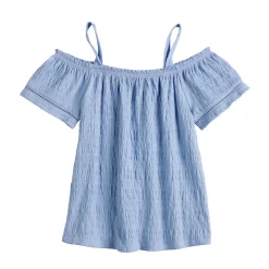 Girls 6-20 SO® Off-The-Shoulder Swing Top in Regular & Plus Size -Sleep On It Sales Shop 5819506 Ambieance Blue