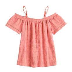 Girls 6-20 SO® Off-The-Shoulder Swing Top in Regular & Plus Size -Sleep On It Sales Shop 5819506 Coral
