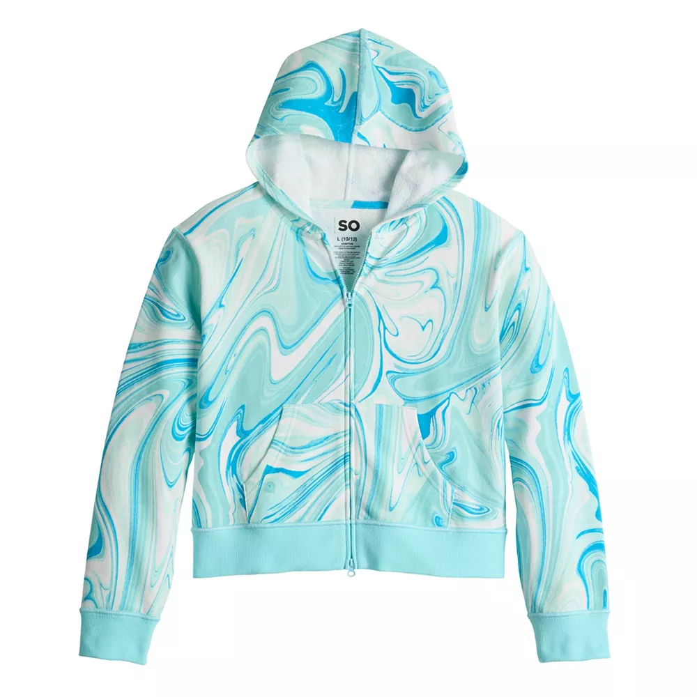 Girls 6-20 SO® Adaptive Fleece 2-Way Zip Hoodie in Regular & Plus Size 1 Girls 6-20 SO® Adaptive Fleece 2-Way Zip Hoodie in Regular & Plus Size