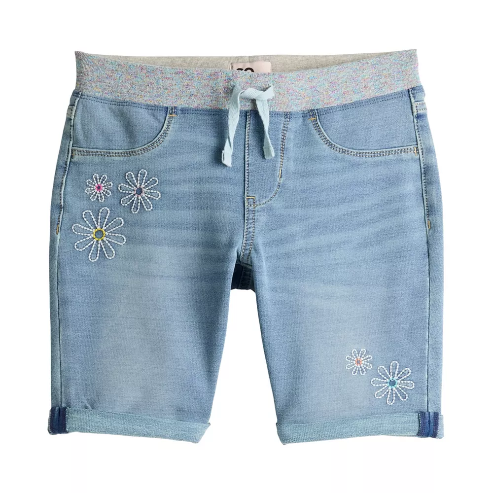 Girls 6-20 SO® Ribbed Waist Jegging Bermurda Shorts in Regular & Plus Size 2 Girls 6-20 SO® Ribbed Waist Jegging Bermurda Shorts in Regular & Plus Size - Image 2