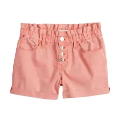 Girls 6-20 SO® Paperbag Waist Denim Shortie Shorts -Sleep On It Sales Shop 5840971 Rose