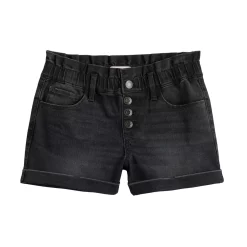 Girls 6-20 SO® Paperbag Waist Denim Shortie Shorts -Sleep On It Sales Shop 5840971 Washed Black