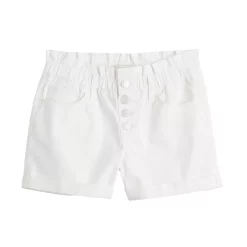 Girls 6-20 SO® Paperbag Waist Denim Shortie Shorts -Sleep On It Sales Shop 5840971 White
