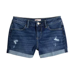 Girls 6-20 SO® Midrise Denim Shortie Shorts in Regular & Plus Size 15 Girls 6-20 SO® Midrise Denim Shortie Shorts in Regular & Plus Size -Sleep On It Sales Shop 5841668 Dark Wash