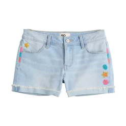 Girls 6-20 SO® Midrise Denim Shortie Shorts in Regular & Plus Size 16 Girls 6-20 SO® Midrise Denim Shortie Shorts in Regular & Plus Size -Sleep On It Sales Shop 5841668 Light Wash Flower