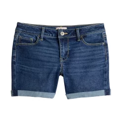 Girls 6-20 SO® Denim Midi Shorts in Regular & Plus Size -Sleep On It Sales Shop 5842142 Dark Wash