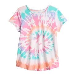 Girls 6-20 SO® Printed Tee in Regular & Plus Size -Sleep On It Sales Shop 5842622 Multi Spiral