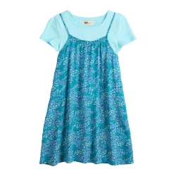 Girls 6-20 SO® Favorite Slip Dress & Tee in Regular & Plus Size -Sleep On It Sales Shop 5847825 Teal Ditsy