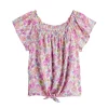 Girls 6-20 SO® Ruffle Sleeve Tie Front Top