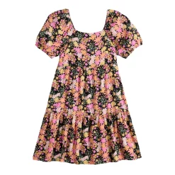 Girls 6-20 SO® Favorite Babydoll Dress in Regular & Plus Size -Sleep On It Sales Shop 5870161 Black Floral
