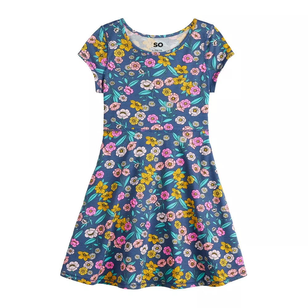 Girls 6-20 SO® Adaptive Skater Dress in Regular & Plus Size 1 Girls 6-20 SO® Adaptive Skater Dress in Regular & Plus Size