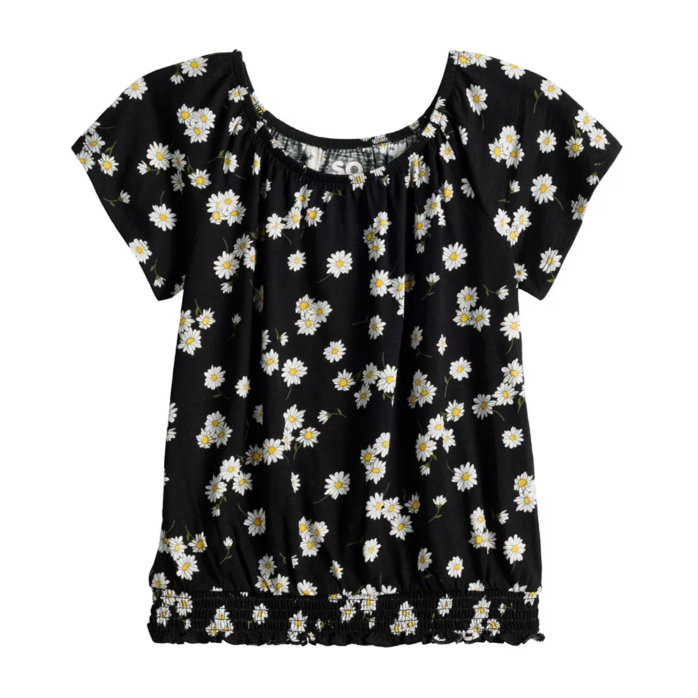 Girls 6-20 SO® Short Sleeve Puff Top in Regular & Plus Size 4 Girls 6-20 SO® Short Sleeve Puff Top in Regular & Plus Size - Image 4