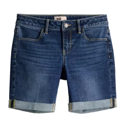 Girls 6-20 SO® Midrise Cuffed Bermuda Shorts in Regular & Plus Size -Sleep On It Sales Shop 5918419 Dark Wash
