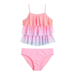 Girls 4-18 SO® Ruffled Tankini Top & Bottoms Swimsuit Set in Regular & Plus Size