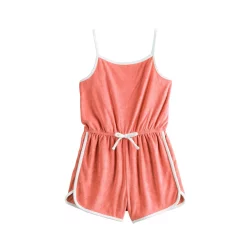 Girls 6-20 SO® Strappy Towel Terry Romper in Regular & Plus Size -Sleep On It Sales Shop 5943805 Coral