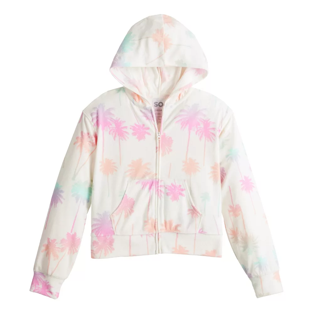 Girls 6-20 SO® Towel Terry Zip Hoodie in Regular & Plus Size 2 Girls 6-20 SO® Towel Terry Zip Hoodie in Regular & Plus Size - Image 2