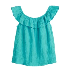 Girls 6-20 SO® Off-the-Shoulder Ruffled Top in Regular & Plus Size -Sleep On It Sales Shop 5962785 Aqua