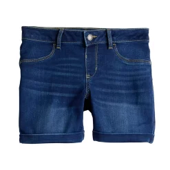 Girls 6-20 SO® Ultimate Pull-On Midi Shorts in Regular & Plus Size -Sleep On It Sales Shop 5990496 Dark Wash